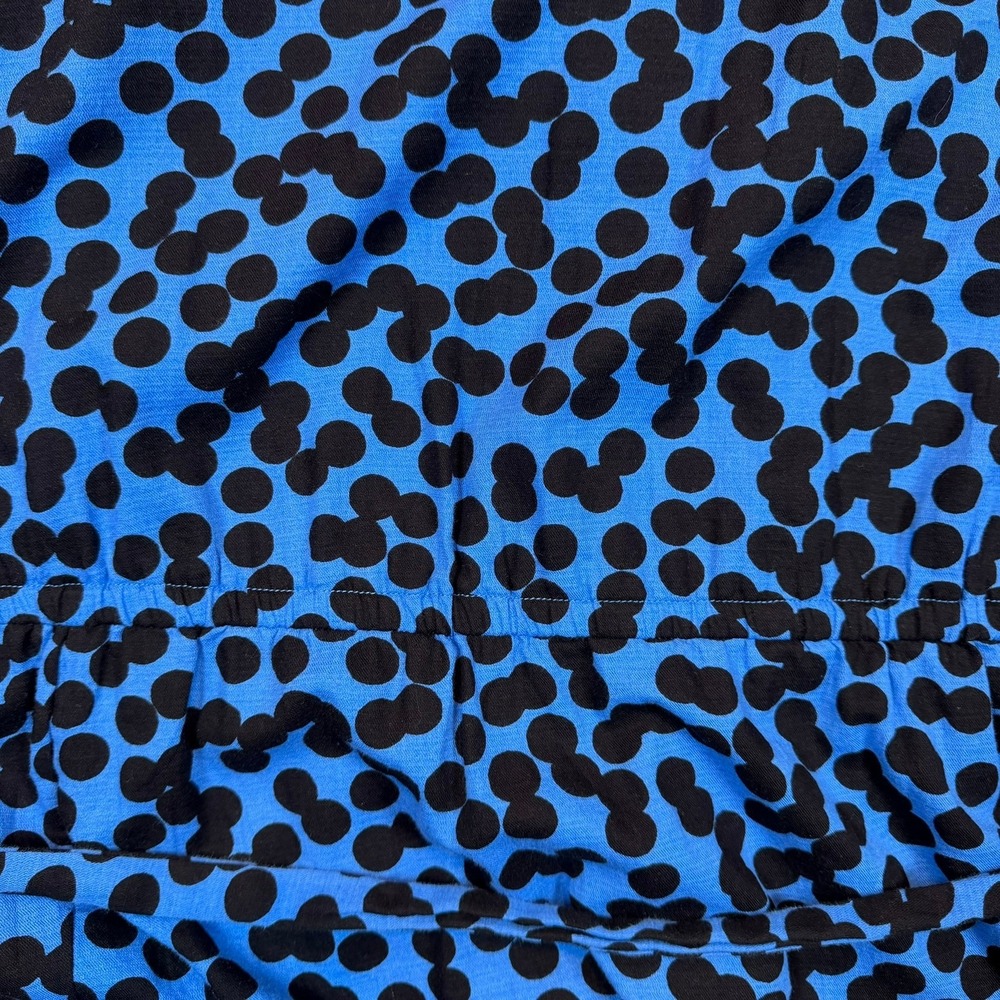 Ava & Viv Polka Dot Dress Womens 4X Blue Black Button Front Midi Casual Office - Picture 14 of 15